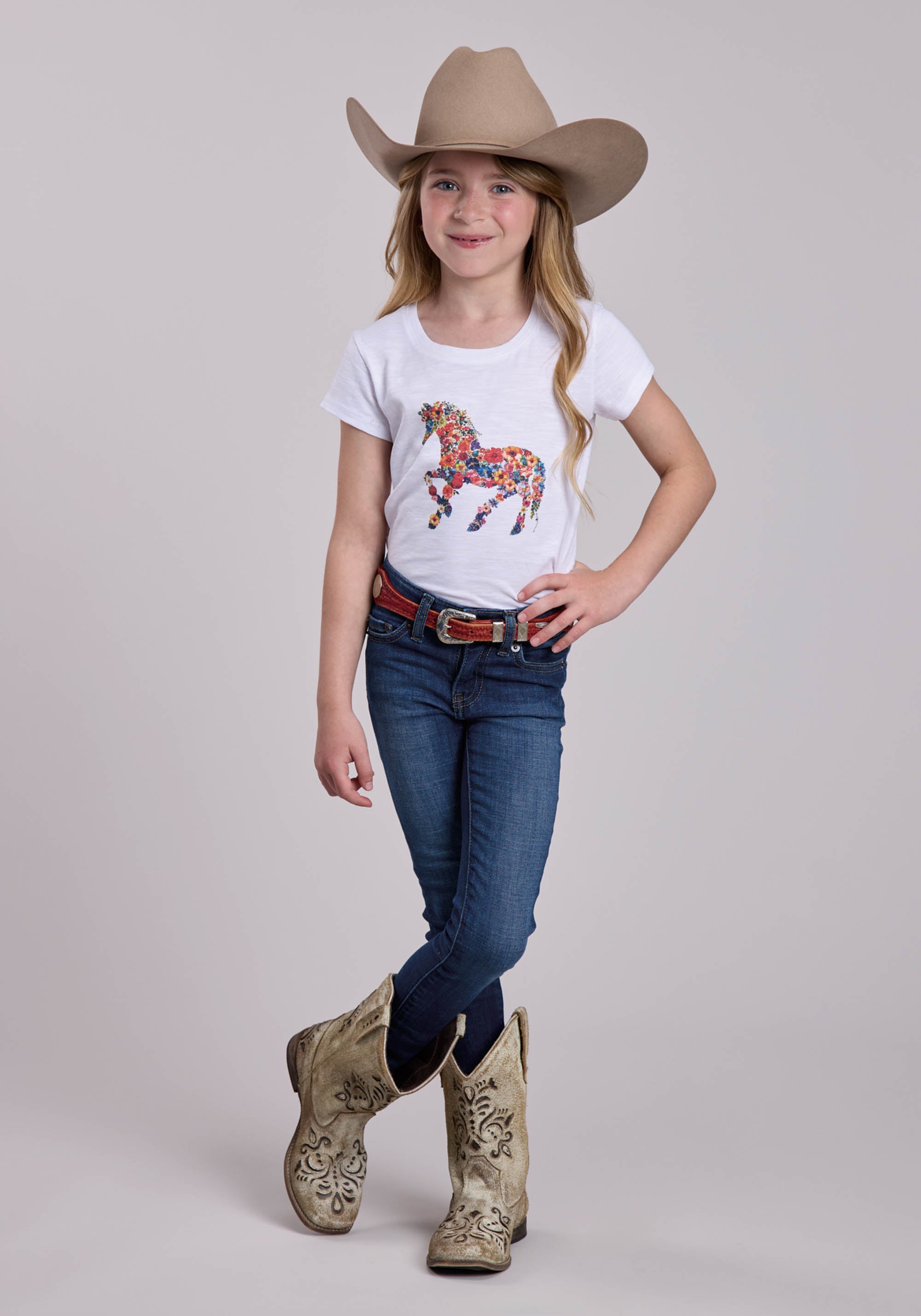 Girls Roper Cotton Slub Jersey Short Sleeve Shirt