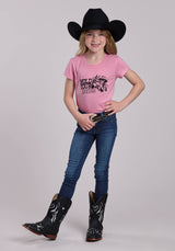 Girls Roper Poly Rayon Jersey Crew Neck Short Sleeve Shirt