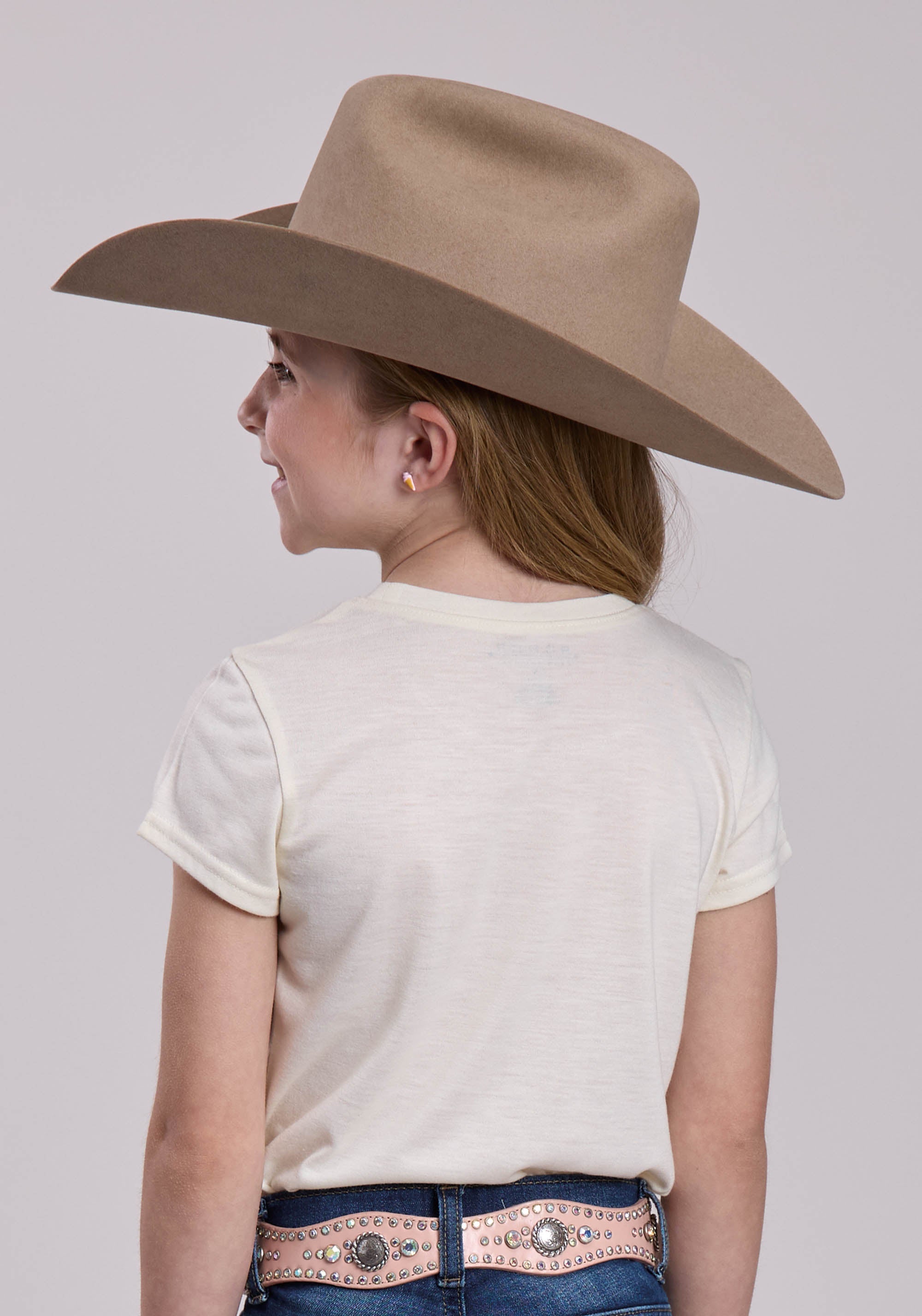 Girls Roper Poly Rayon Jersey Crew Neck Short Sleeve Shirt