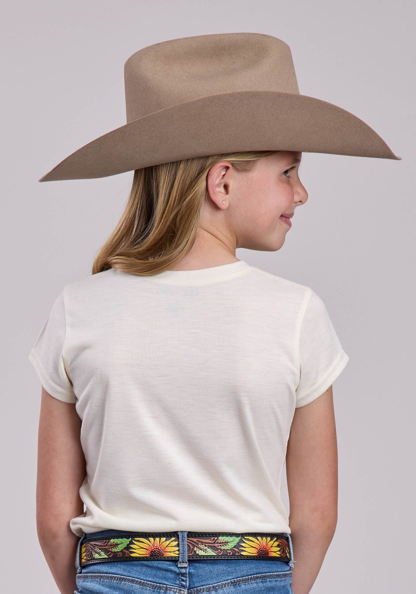 Girls Roper Poly Rayon Jersey Crew Neck Short Sleeve Shirt
