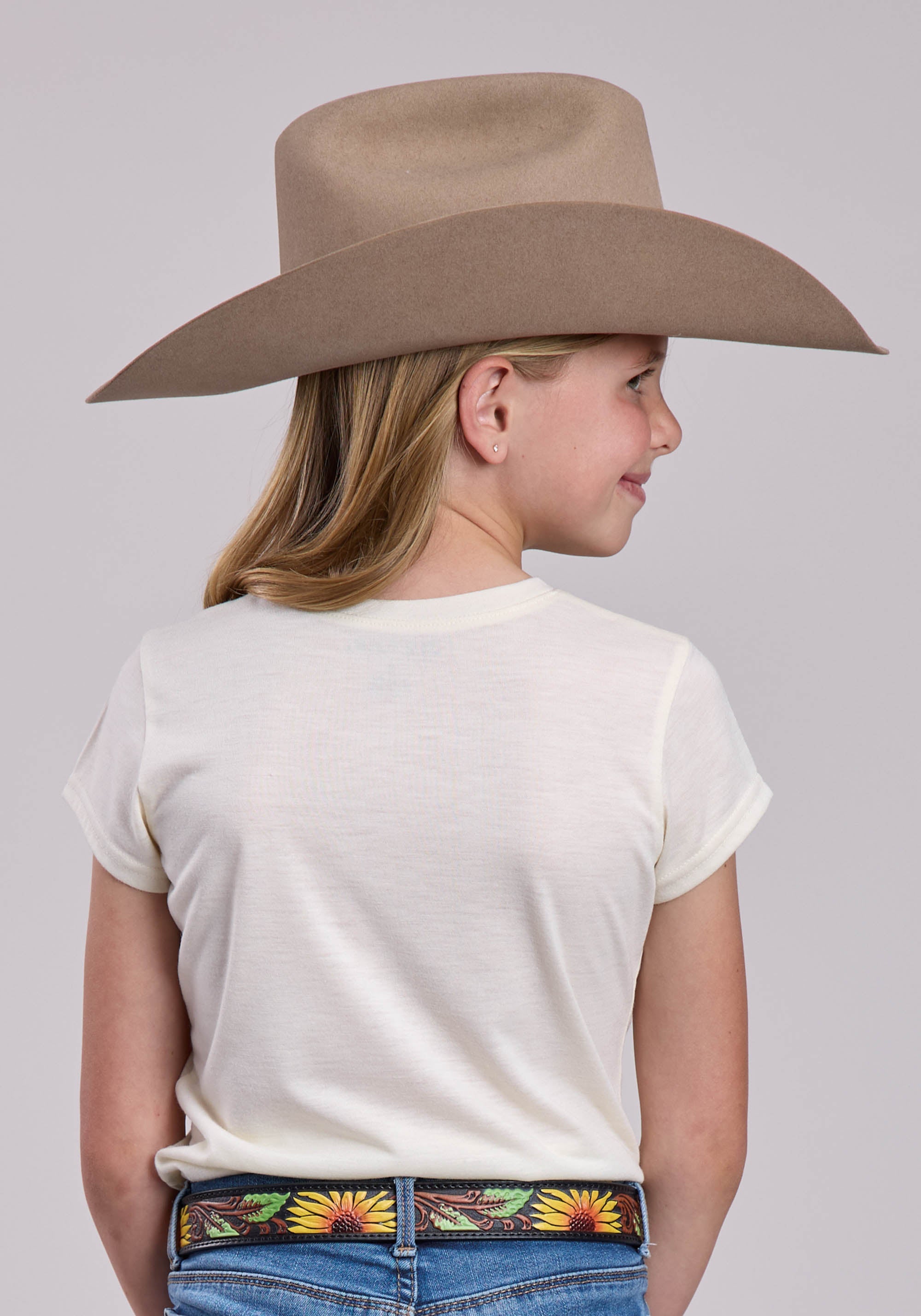 Girls Roper Poly Rayon Jersey Crew Neck Short Sleeve Shirt