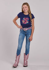 Girls Roper Poly Rayon Jersey Short Sleeve Shirt