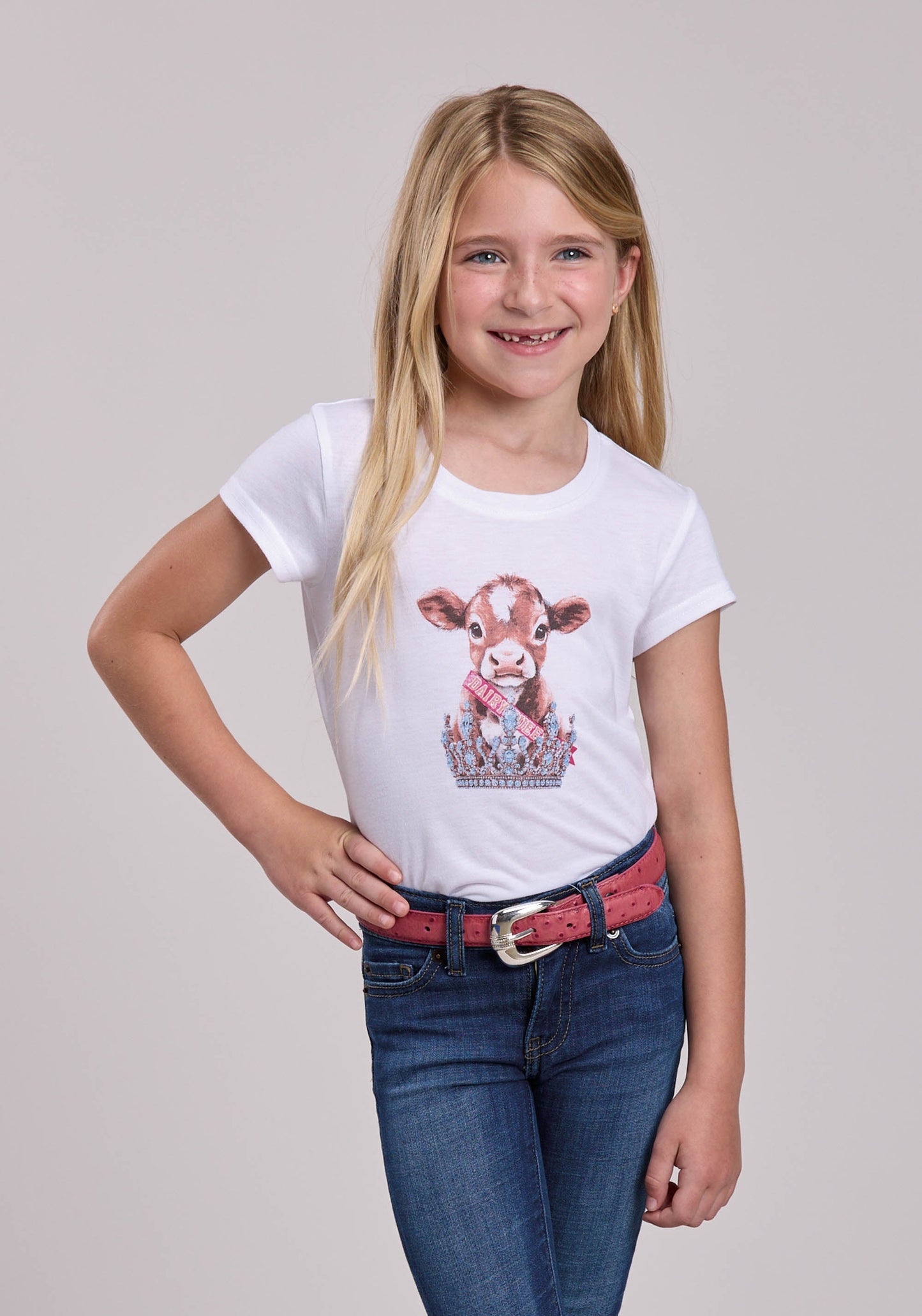 Girls Roper Poly Rayon Jersey Short Sleeve Shirt