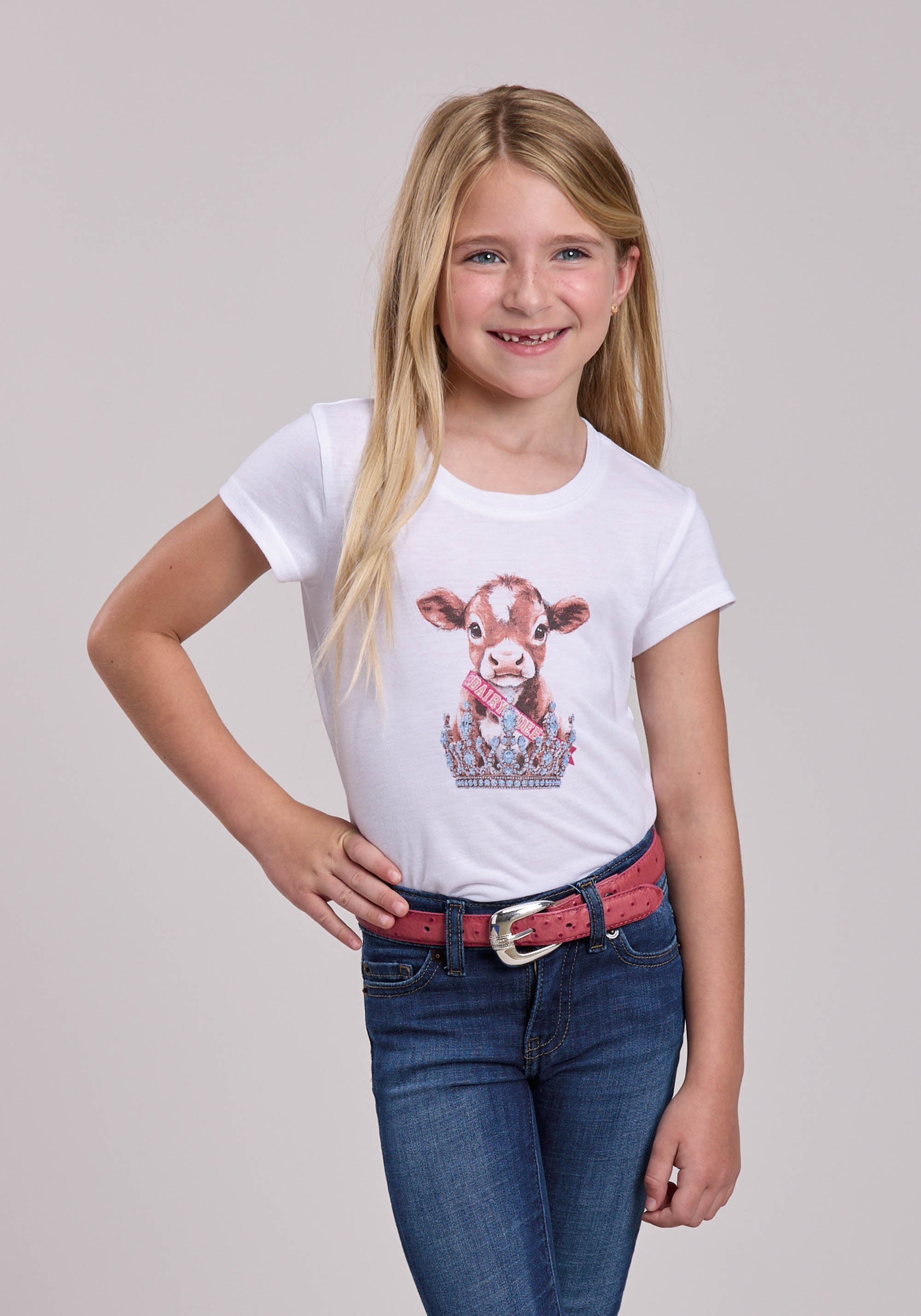 Girls Roper Poly Rayon Jersey Short Sleeve Shirt