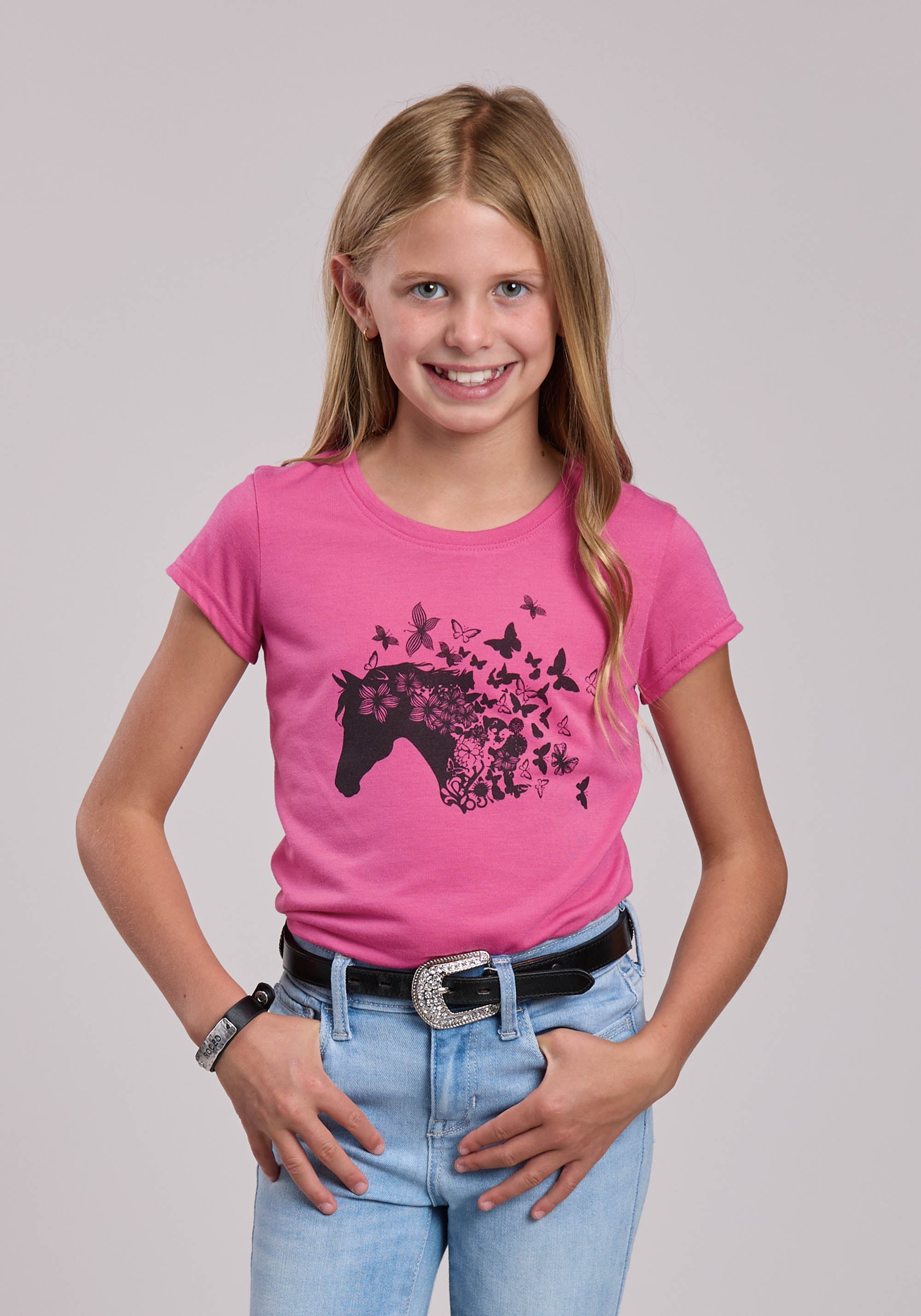 Girls Roper Poly Rayon Jersey Short Sleeve Shirt