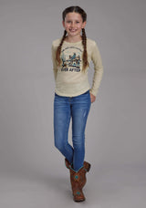 Roper Girls Cotton Slub Long Sleeve Jersey Tee Long Sleeve Pullover Western Shirt - Roper - Flyclothing LLC