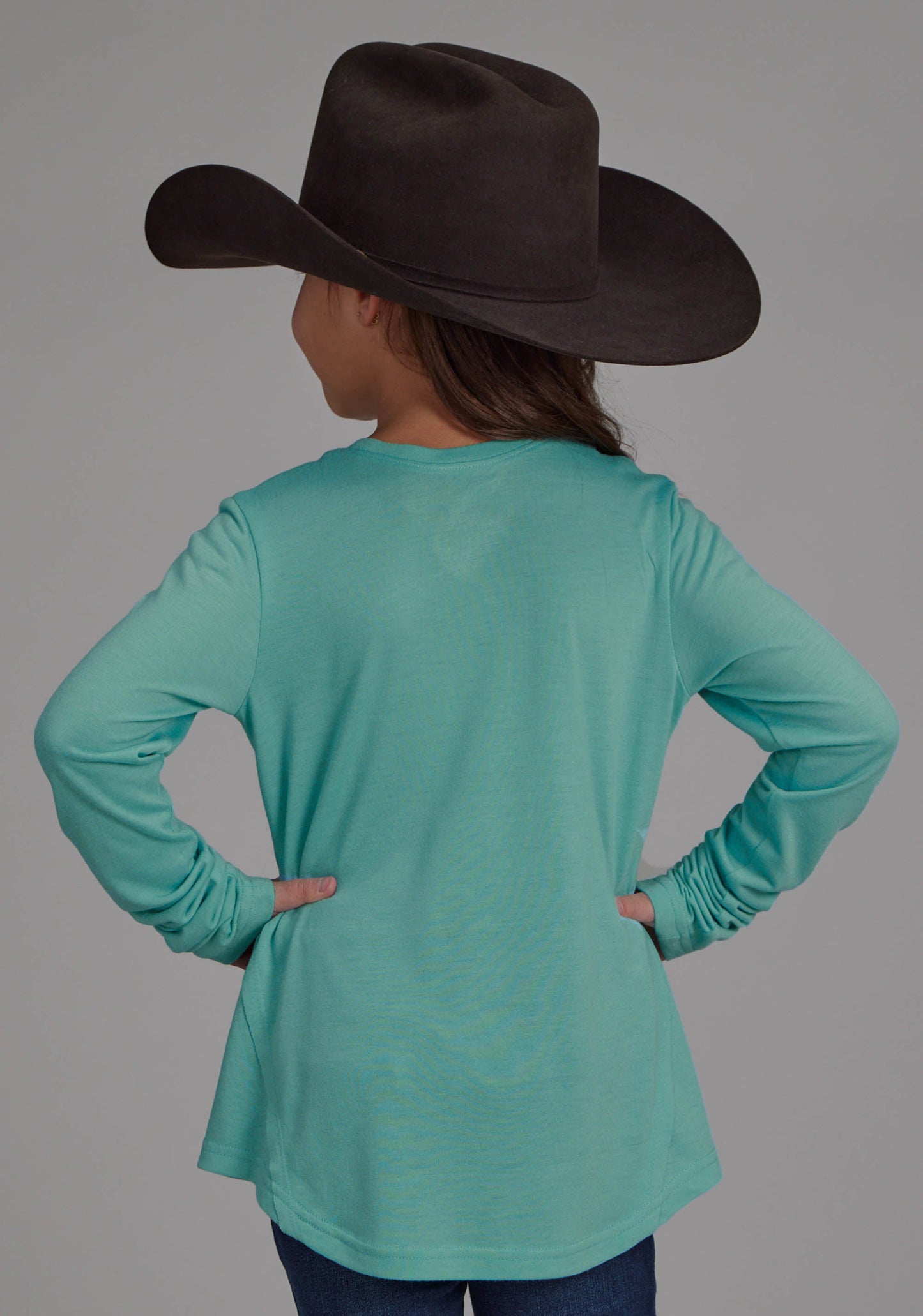 Roper Girls Scoop Neck Tee Long Sleeve Pullover Western Shirt