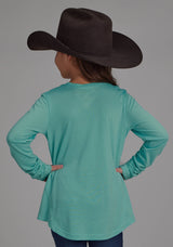 Roper Girls Scoop Neck Tee Long Sleeve Pullover Western Shirt
