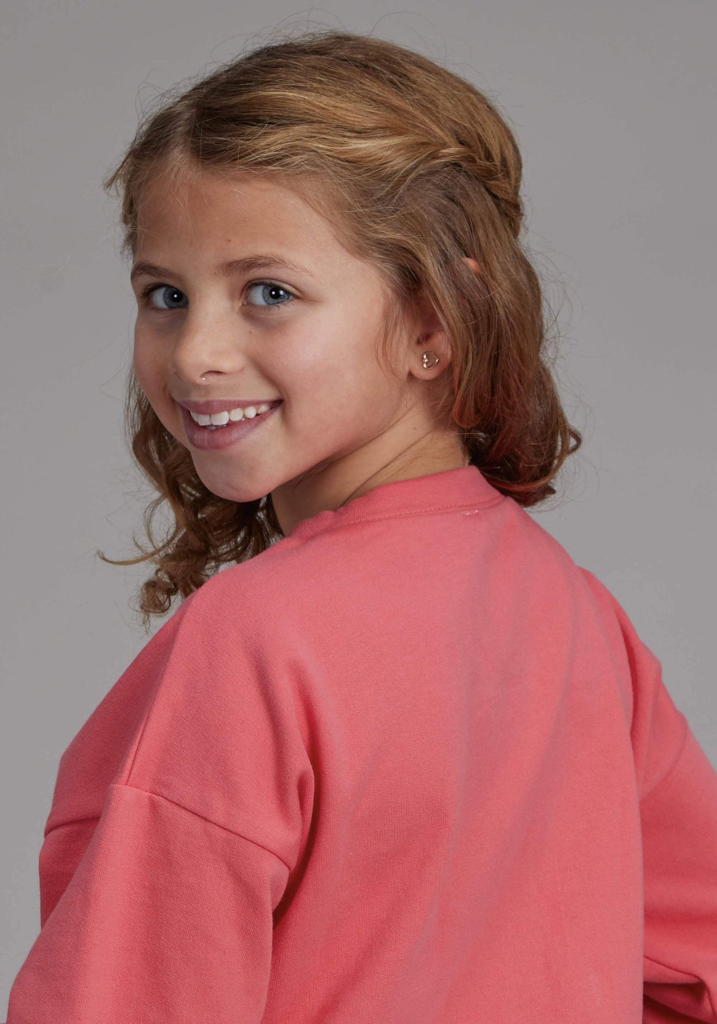Roper Girls Bright Corral Pink Long Sleeve Pullover Western Shirt - Roper - Flyclothing LLC
