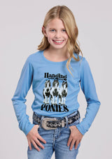 Girls Roper Peri Poly Rayon Jersey Scoop Neck Long Sleeve Shirt