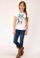 Roper Girls Short Sleeve Knit Poly Rayon Jersey Short Sleeve  T Tshirt - Roper