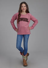 Roper Girls Dusty Pink Fleece Sweatshirt Long Sleeve Pullover Western Shirt