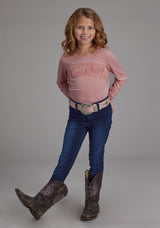 Roper Girls Poly Rayon Long Sleeve Tee Long Sleeve Pullover Western Shirt