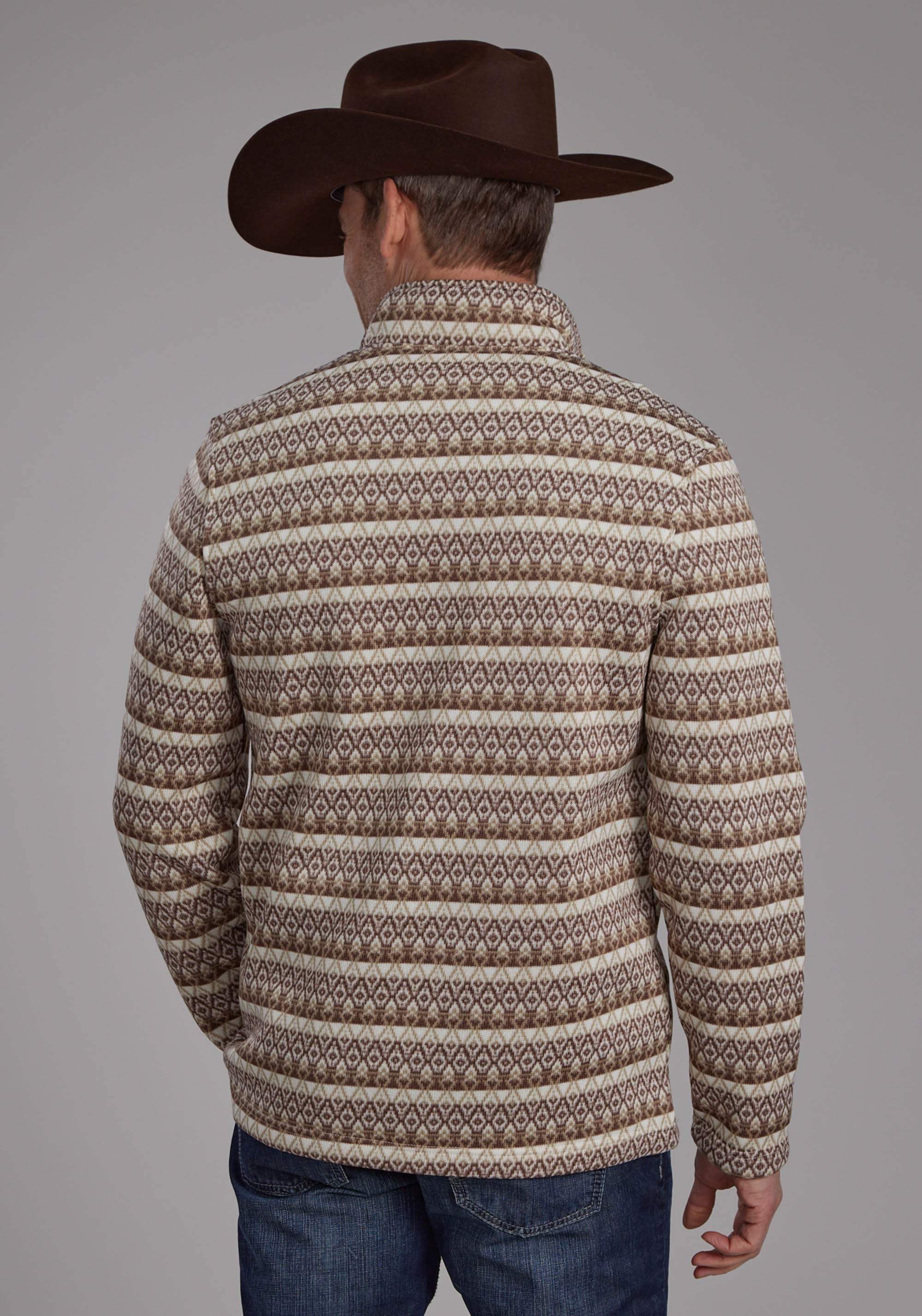 Roper Mens Ombre Aztec Stripe Sweater Zipper Western Shirt - Roper - Flyclothing LLC