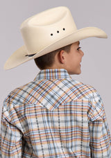 Boys Roper Serape Plaid Western Sweater