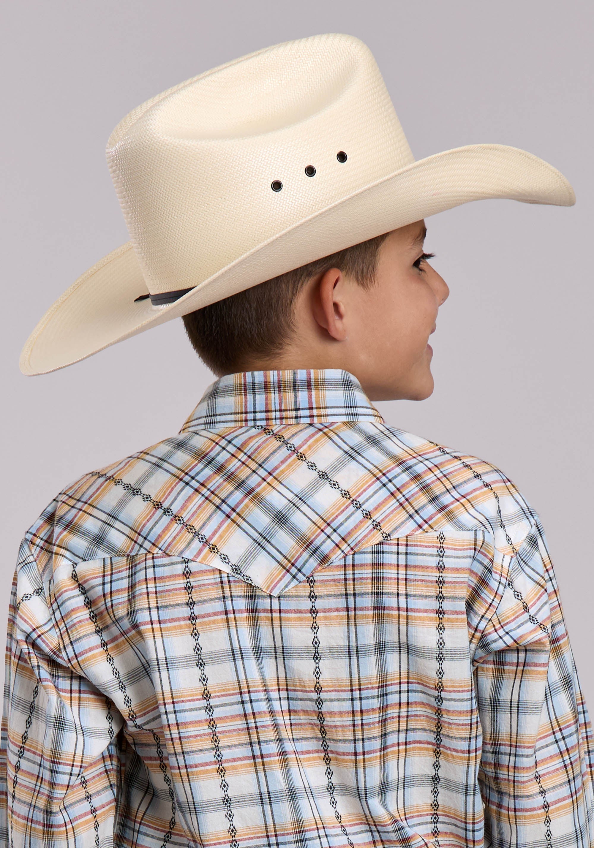 Boys Roper Serape Plaid Western Sweater