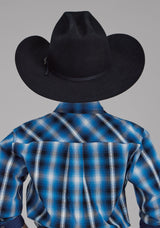Roper Boys Aztec Dobby Long Sleeve Snap Western Shirt