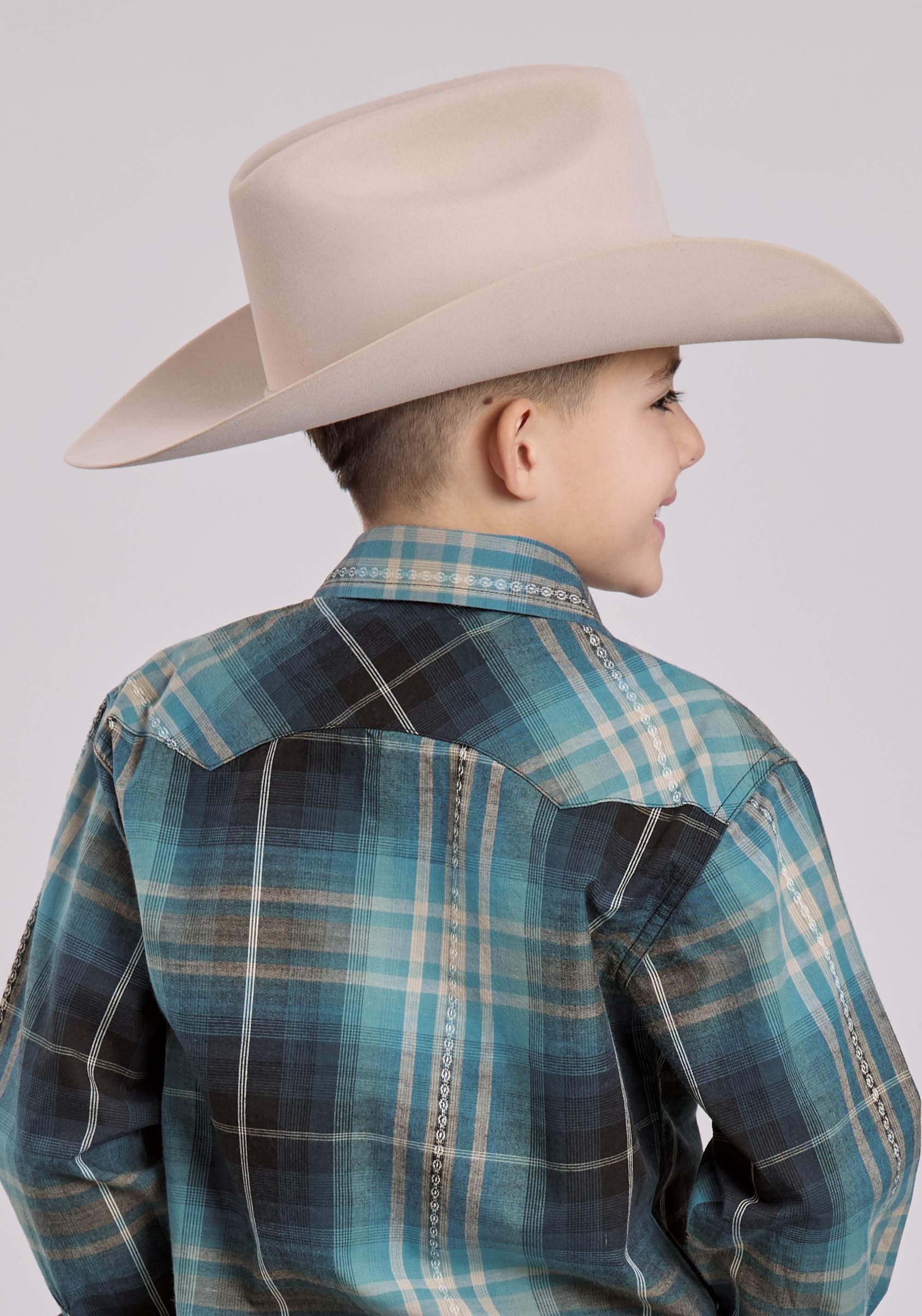 Boys Roper Aztec Dobby Long Sleeve Snap Shirt - Roper - Flyclothing LLC