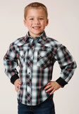 Roper Boys Long Sleeve Snap Dusk Dobby Western Shirt - Roper