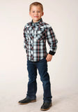 Roper Boys Long Sleeve Snap Dusk Dobby Western Shirt - Roper