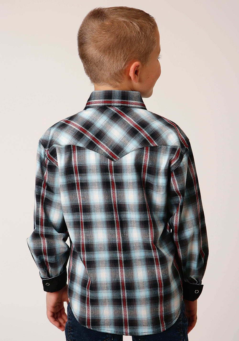 Roper Boys Long Sleeve Snap Dusk Dobby Western Shirt - Roper - Flyclothing LLC