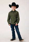 Roper Boys Long Sleeve Snap Drybrush Diamonds Western Shirt - Roper