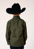 Roper Boys Long Sleeve Snap Drybrush Diamonds Western Shirt - Roper