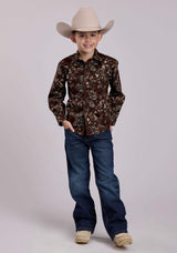 Roper Boys Long Sleeve Snap Brilliant Paisley Print Western Shirt - Roper - Flyclothing LLC