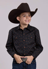 Roper Boys Long Sleeve Snap Aztec Foulard Print Western Shirt - Roper - Flyclothing LLC