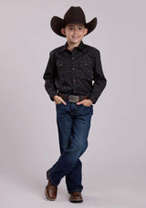 Roper Boys Long Sleeve Snap Aztec Foulard Print Western Shirt - Roper - Flyclothing LLC