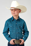 Roper Boys Long Sleeve Snap Scribble Print Western Shirt - Roper