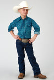 Roper Boys Long Sleeve Snap Scribble Print Western Shirt - Roper