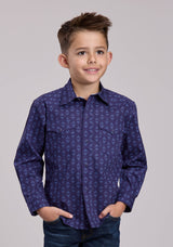 Boys Roper Aztecs Print Long Sleeve Snap Shirt