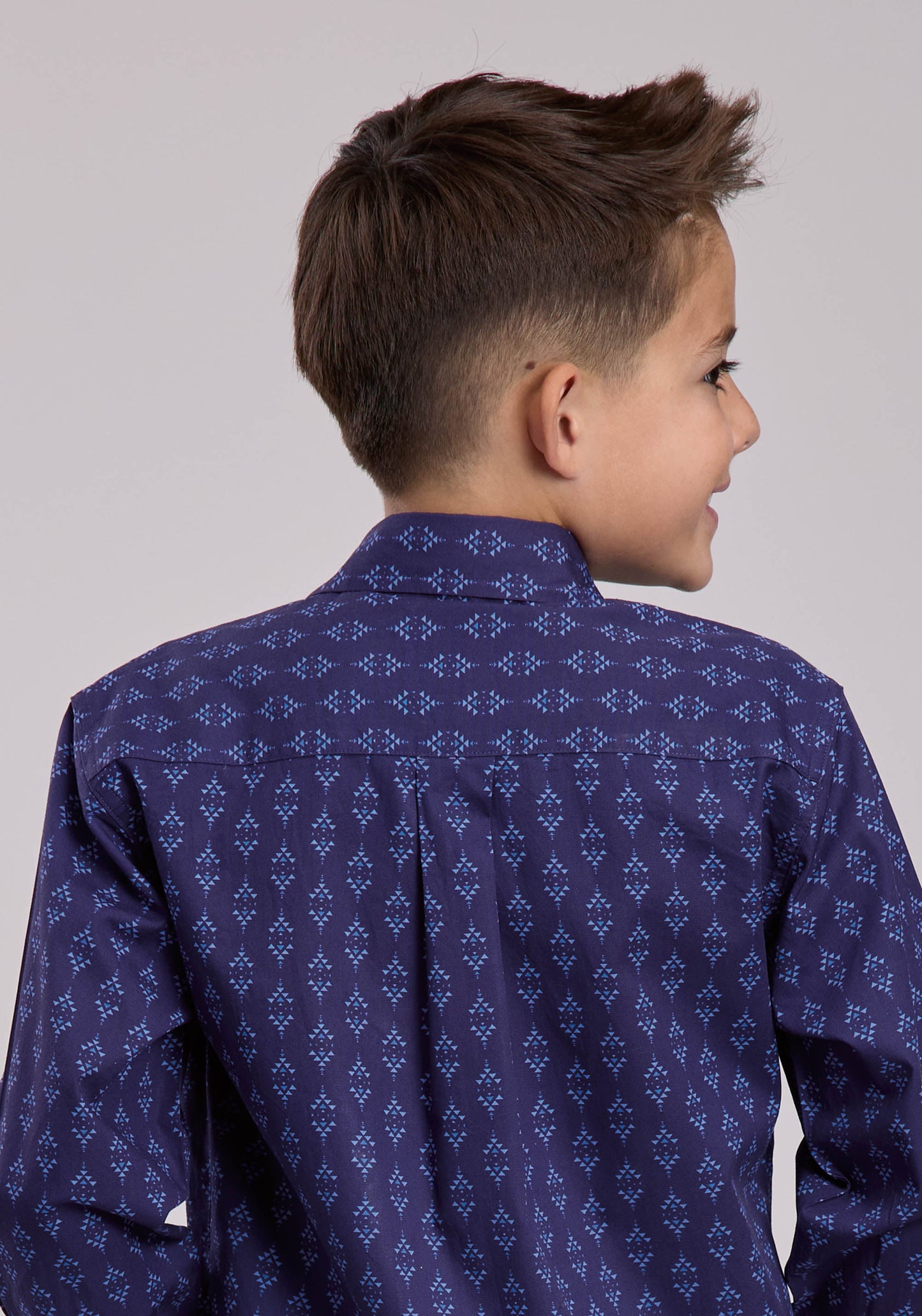 Boys Roper Aztecs Print Long Sleeve Snap Shirt