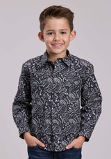 Boys Roper Archive Paisley Print Long Sleeve Snap Shirt - Roper - Flyclothing LLC