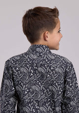 Boys Roper Archive Paisley Print Long Sleeve Snap Shirt - Roper - Flyclothing LLC