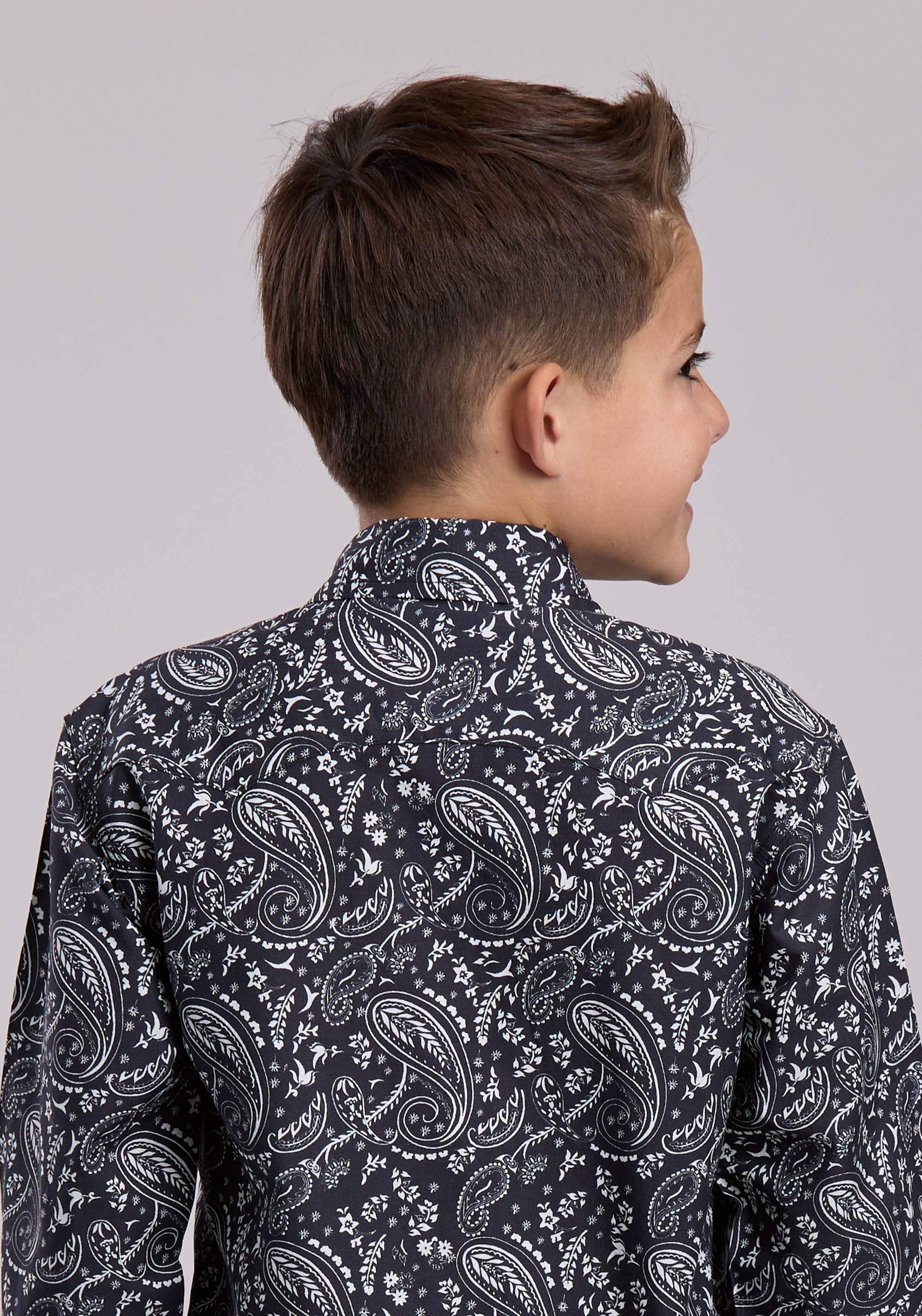 Boys Roper Archive Paisley Print Long Sleeve Snap Shirt - Roper - Flyclothing LLC