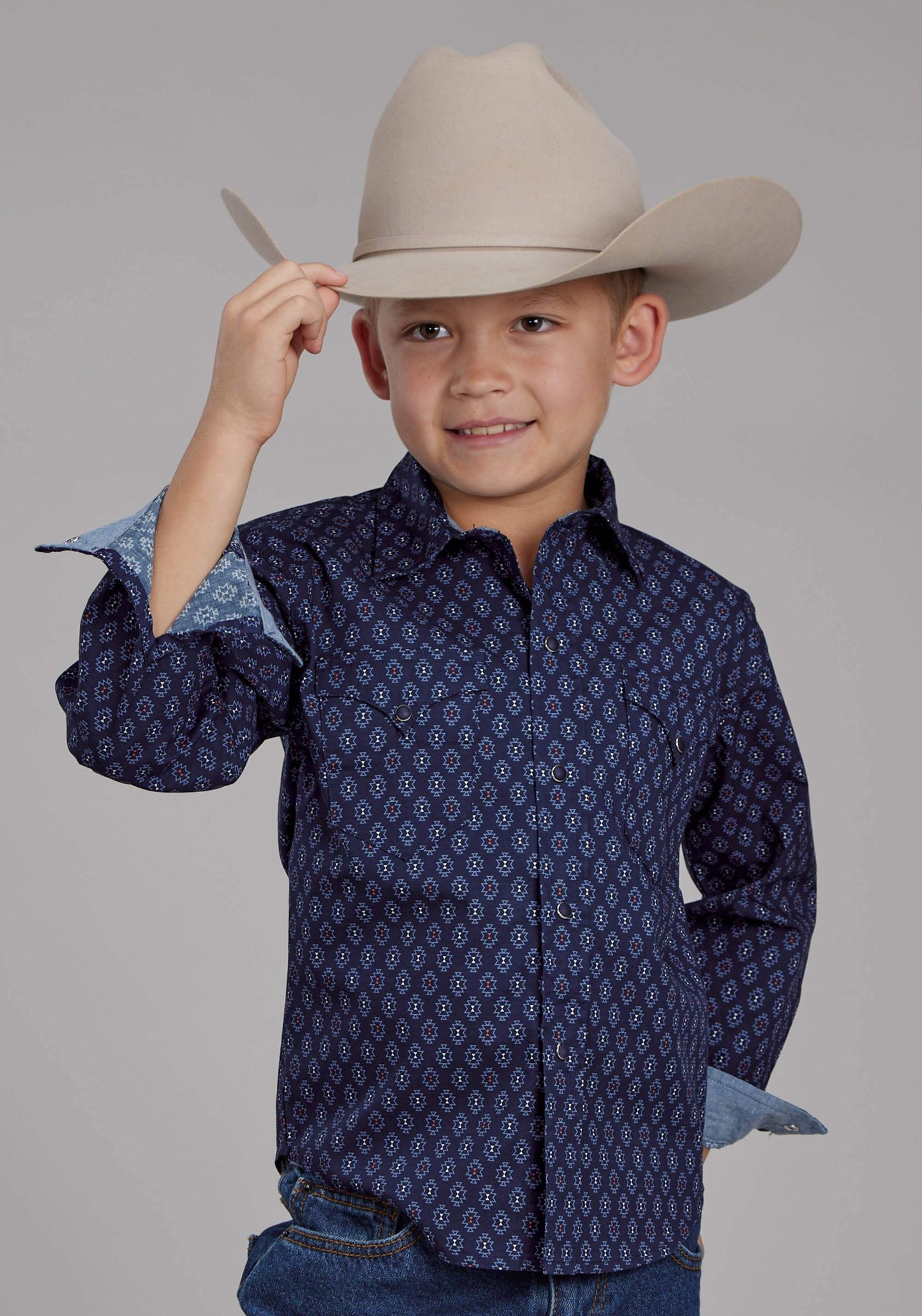 Roper Boys Aztecs Print Long Sleeve Snap Western Shirt - Roper - Flyclothing LLC