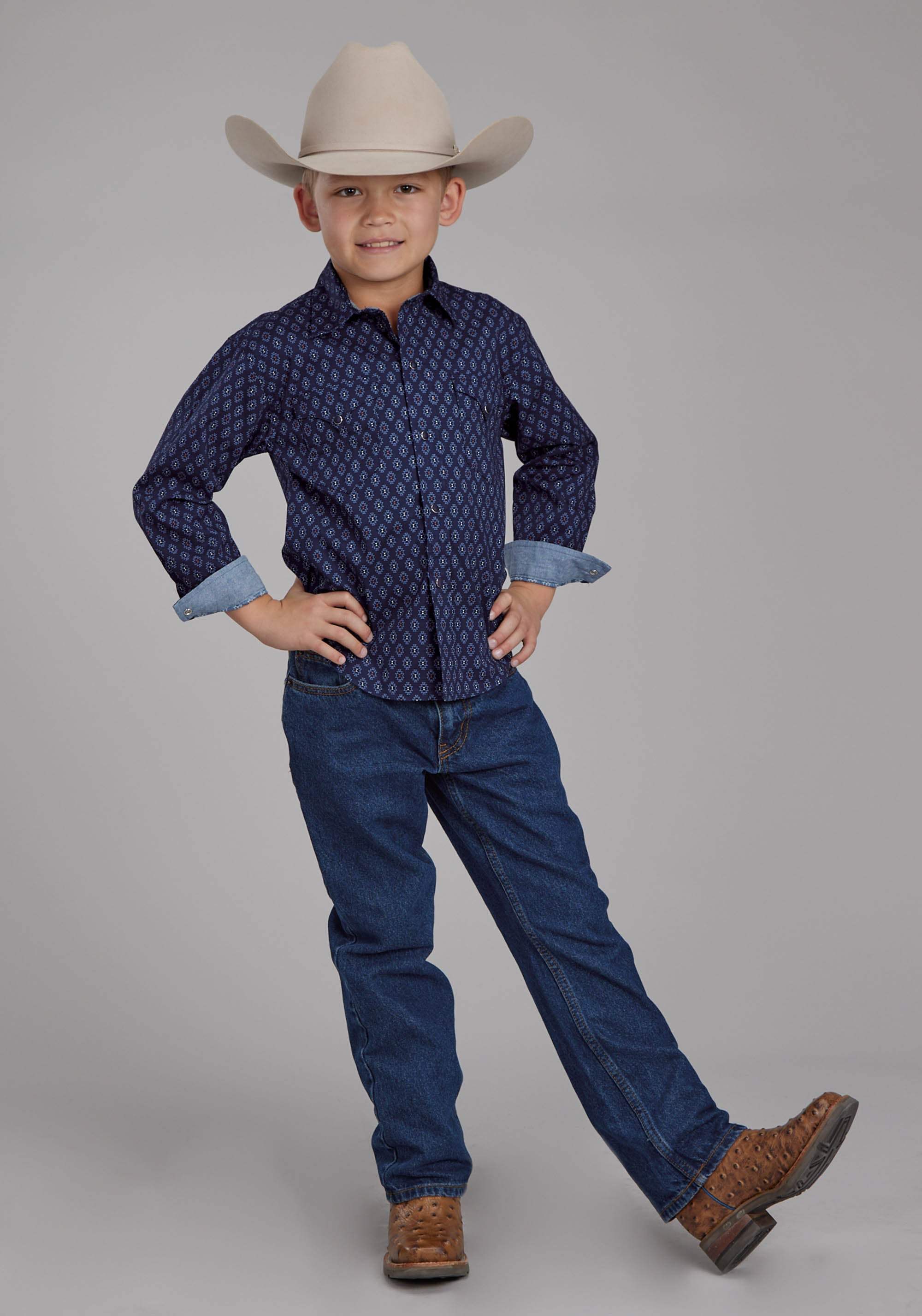 Roper Boys Aztecs Print Long Sleeve Snap Western Shirt - Roper - Flyclothing LLC
