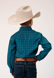 Roper Boys Long Sleeve Snap Tiles Print Western Shirt - Roper
