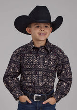 Roper Boys Pop Color Aztec Print Long Sleeve Snap Western Shirt - Roper - Flyclothing LLC