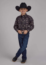 Roper Boys Pop Color Aztec Print Long Sleeve Snap Western Shirt - Roper - Flyclothing LLC