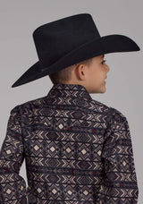 Roper Boys Pop Color Aztec Print Long Sleeve Snap Western Shirt - Roper - Flyclothing LLC