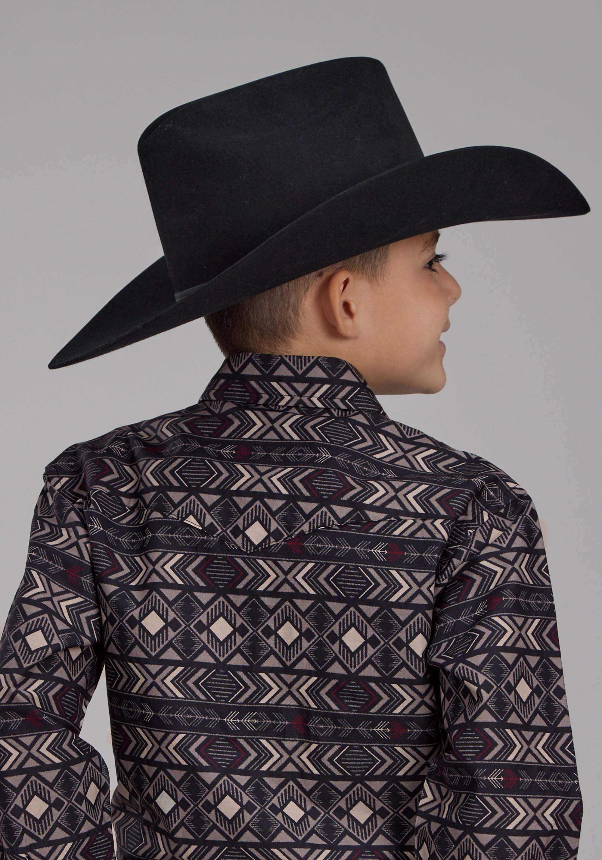 Roper Boys Pop Color Aztec Print Long Sleeve Snap Western Shirt - Roper - Flyclothing LLC