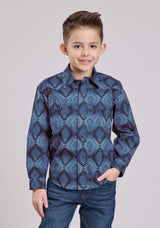 Roper Boys Long Sleeve Snap Aztec Serape Print Western Shirt - Roper - Flyclothing LLC
