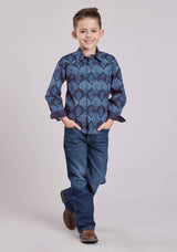 Roper Boys Long Sleeve Snap Aztec Serape Print Western Shirt - Roper - Flyclothing LLC