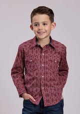 Roper Boys Long Sleeve Snap Linear Aztec Print Western Shirt - Roper - Flyclothing LLC