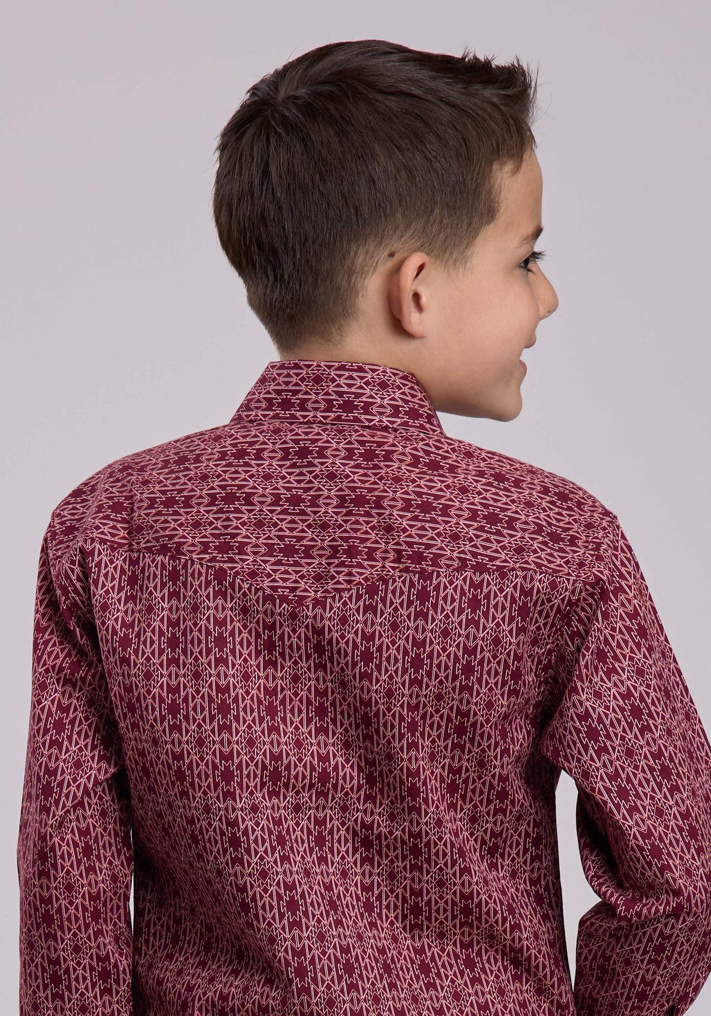 Roper Boys Long Sleeve Snap Linear Aztec Print Western Shirt - Roper - Flyclothing LLC