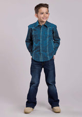 Roper Boys Long Sleeve Snap Diamond Navajo Print Western Shirt - Roper - Flyclothing LLC