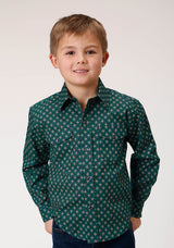 Roper Boys Long Sleeve Snap Croshort Sleeve Walk Foulard Western Shirt - Roper - Flyclothing LLC